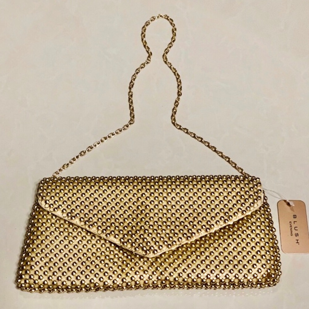 Gold Studded Gorgeous Evening Gold Chain Clutch